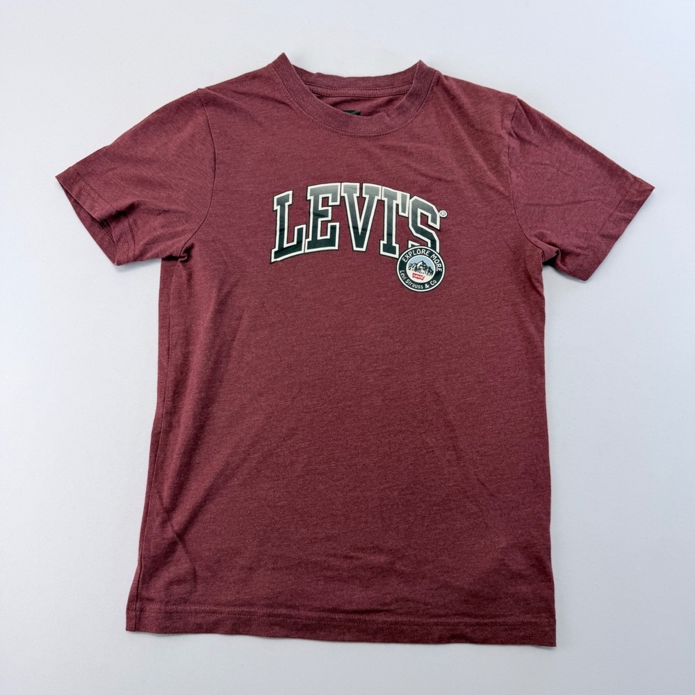 Levis Boys Graphic T-Shirt Burgundy Heather Explore More Short Sleeve 10/12